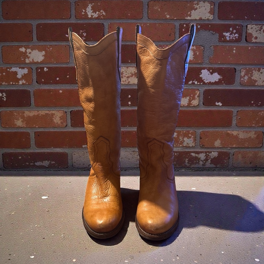 Sam Edelman Soft Tan Leather Pull On Women's Boots 8